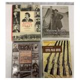 3 Mathew Brady Civil War books + Civil War Guns