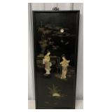 black lacquered mother of pearl wall art
