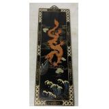 black lacquered dragon wall art
