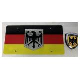 Deutschland emblem and plastic license plate