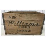 Williams Beverages wooden crate