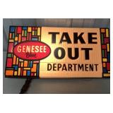 Genesee Beer Take Out Department lighted sign