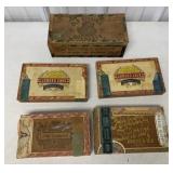 5 cigar boxes
