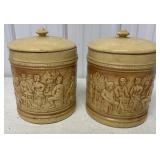 2 Hull pottery pretzel jars