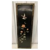 black lacquered, soapstone wall panel