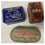 3 full auto lamp tins including Pep Boys