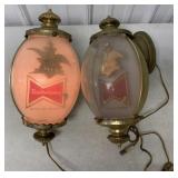 pair of Budweiser wall sconces