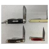 4 knives;  Case XX Peanut 1980, Colonial Forest