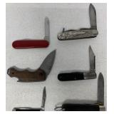 6 knives; Jabes Cutlery Buck, Camco Barlow,