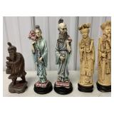5 oriental decorative figurines