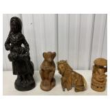 4 wood carvings from various countries