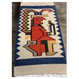 Mayan Rug, Shaman w/Quetzal & Snake