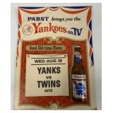 Pabst Yankees on TV display standee