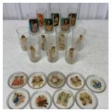 girlie glasses and coasters