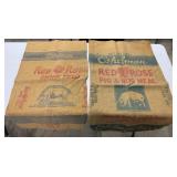 2 Eshelman Red Rose hog feed burlap bags