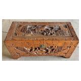 Carved wooden chest