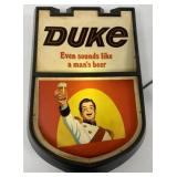 Duke lighted beer sign