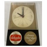 Schaefer beer lighted clock