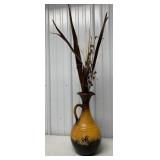 pottery urn w/dried plants