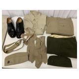 Marine Corp pants, shirt, ties, hats, shoes + belt