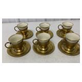 6 demitasse cups and saucers