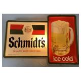 Schmidts lighted beer sign