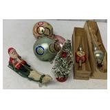 Christmas tree toppers, balls and decorations