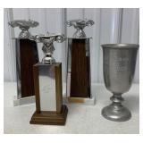 4 S.C.C.Y. racing trophies