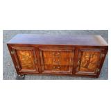 Oriental Decorated Dresser & Mirrors & Bed