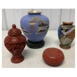 4 oriental themed decorative items
