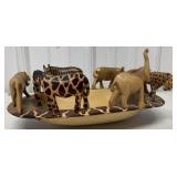 Kenyan wood safari bowl