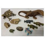 10 decorative frogs and lizards