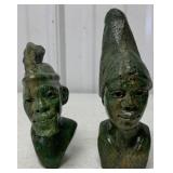 2 small Verdite busts