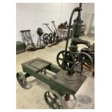 Myers Pump on Wooden Cart