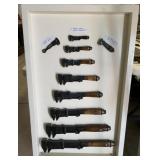 Board of 10 Primitive Monkey Wrenches