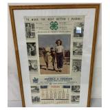 Manbeck & Kissinger 4H Framed calendar 1950
