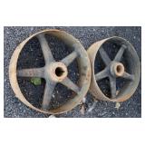 2 Steel Pulleys 12" diameter,33/4 " wide