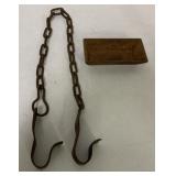 2 pcs- Cast Iron Trough/Shackles w/ Chain