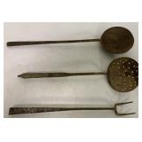 3 pcs,Butcher Ladle, Fork,Strainer