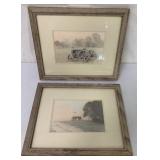 2 Country Fields Pictures/Wooden frames