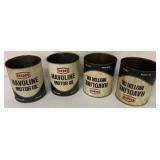 4 Texaco Havoline 1 Gallon Oil cans