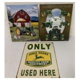 3 Metal John Deere Signs