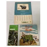 3 JD Pamphlets,Calendar 1957,M Tractor