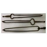 lot of 3 Fireplace Tongs