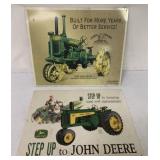 2 John Deere Metal Signs