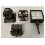 4 pc Electric Motors/Pressure Gauge/Thermometer
