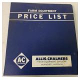 Allis Chalmers Equipment Price List 1967