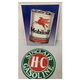 2 Mobiloil,Sinclair Gasoline Metal Signs