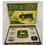 2 John Deere Metal Signs