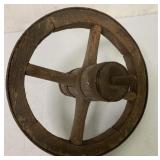 Wooden Wheel,Metal Banding,10" diameter